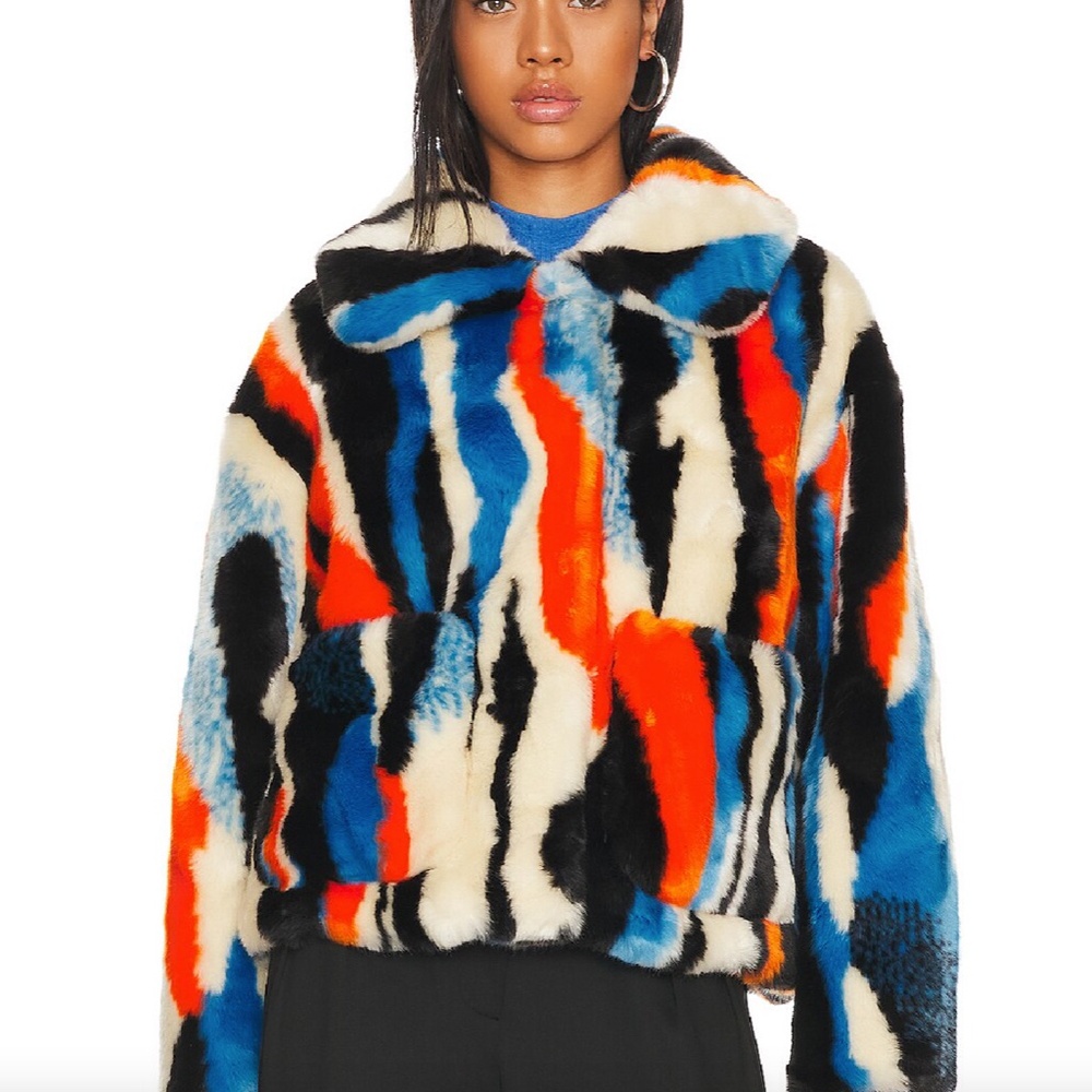 Jakke Traci Cropped Faux Fur Coat NWOT - Picture 3 of 6